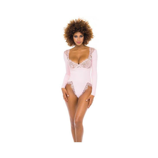 Maria Ribbed Knit & Lace Teddy Crystal Rose Lg - SexToy.com