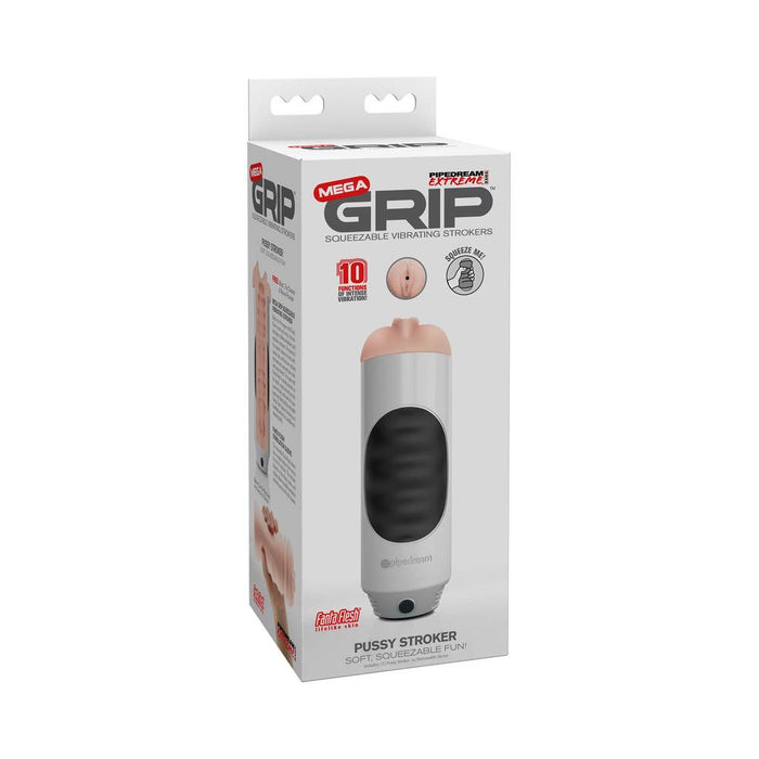 Mega Grip Squeezable Vibrating Strokers Pussy | SexToy.com