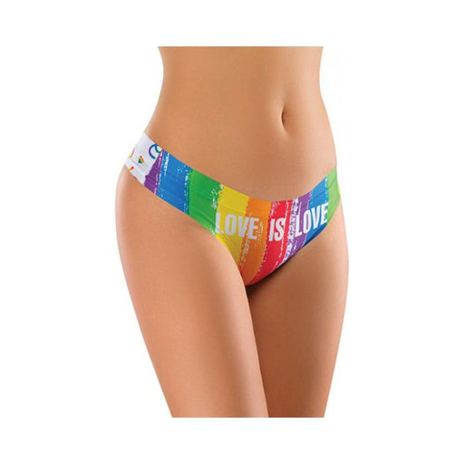 Mememe Pride Love Is Printed Thong Sm - SexToy.com