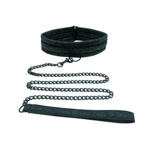 Midnight Lace Collar And Leash Black | SexToy.com