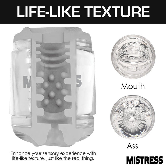 Mistress Double Shot Ass & Mouth Mini Masturbator Clear - SexToy.com