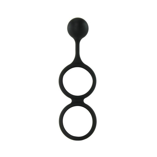 My Cock Ring Scrotum Ring With Weighted Ball Banger Silicone Black | SexToy.com