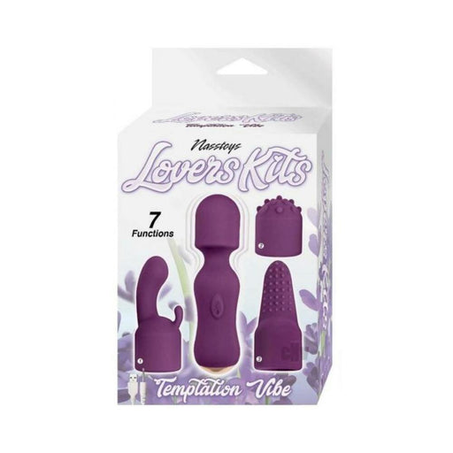 Nasstoys Lovers Kits Temptation Vibe Rechargeable Silicone Wand Vibrator & 3-piece Attachment Set Eg | SexToy.com
