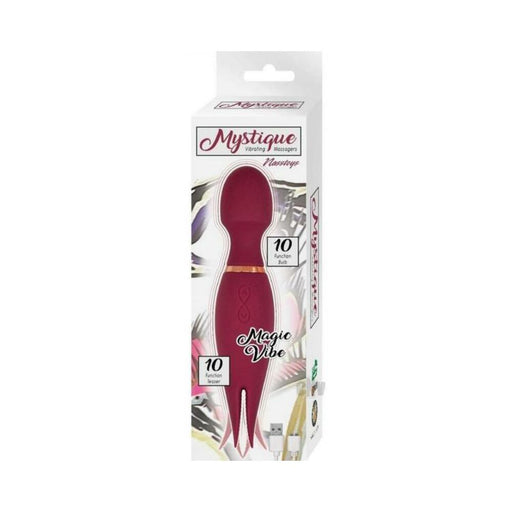 Nasstoys Mystique Magic Vibe Rechargeable Dual Ended Silicone Wand Vibrator Eggplant | SexToy.com