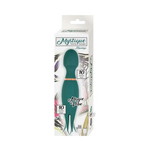 Nasstoys Mystique Magic Vibe Rechargeable Dual Ended Silicone Wand Vibrator Green | SexToy.com
