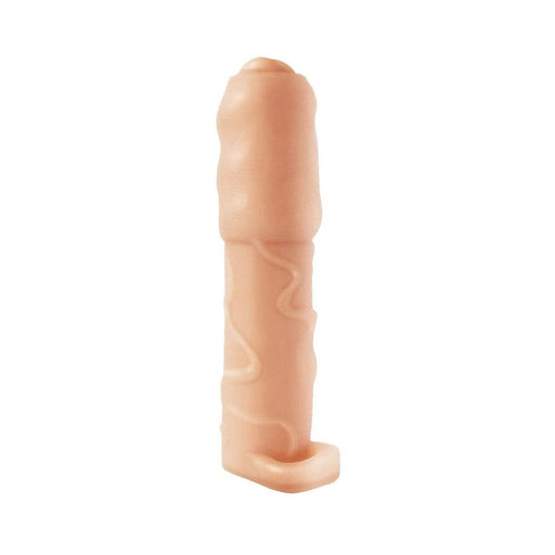 Natural Realskin Vibrating Uncircumsised Xtender With Scrotum Ring | SexToy.com