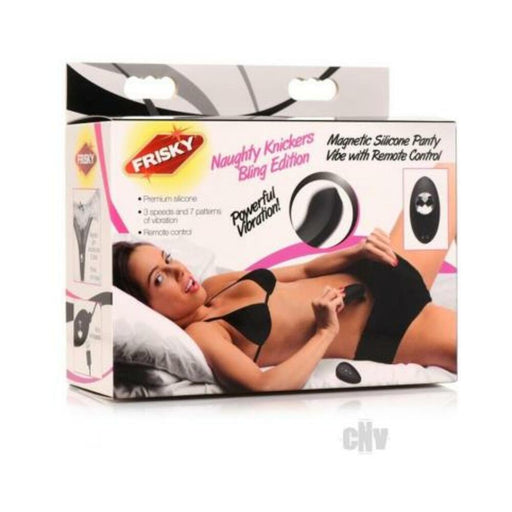 Naughty Knickers Bling Edition Silicone Remote Panty Vibe - Black - SexToy.com