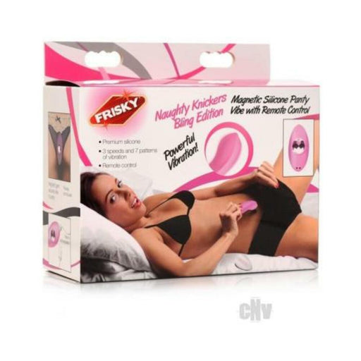 Naughty Knickers Bling Edition Silicone Remote Panty Vibe - Pink - SexToy.com