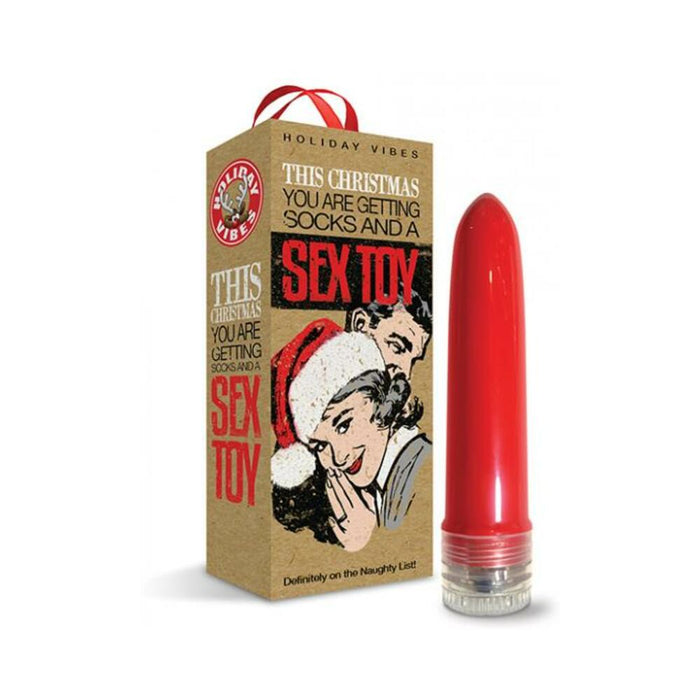Naughty List Gift Socks And A Sex Toy 4 In. Multi-speed Vibe With Storage Bag | SexToy.com