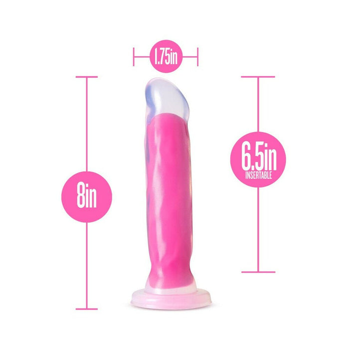 Neo Elite - Glow-in-the-dark Marquee - 8-inch Silicone Dual-density Dildo - Neon Pink - SexToy.com