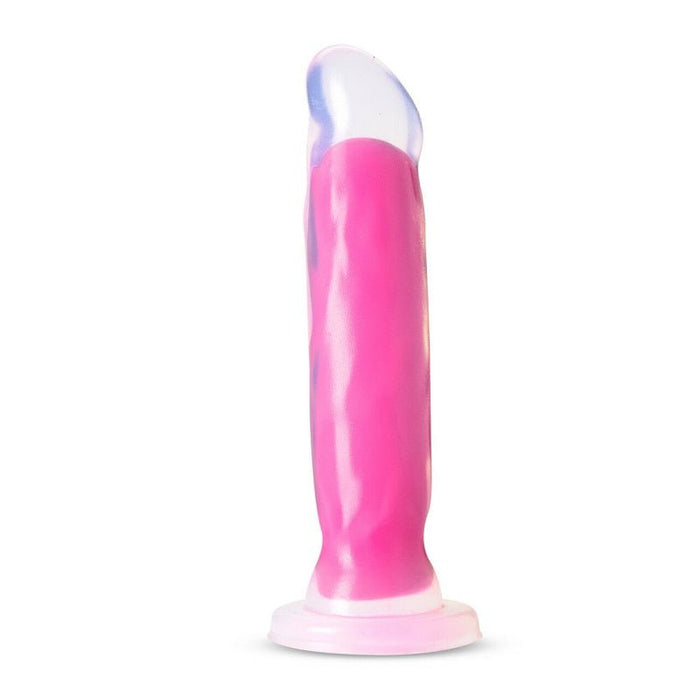 Neo Elite - Glow-in-the-dark Marquee - 8-inch Silicone Dual-density Dildo - Neon Pink | SexToy.com