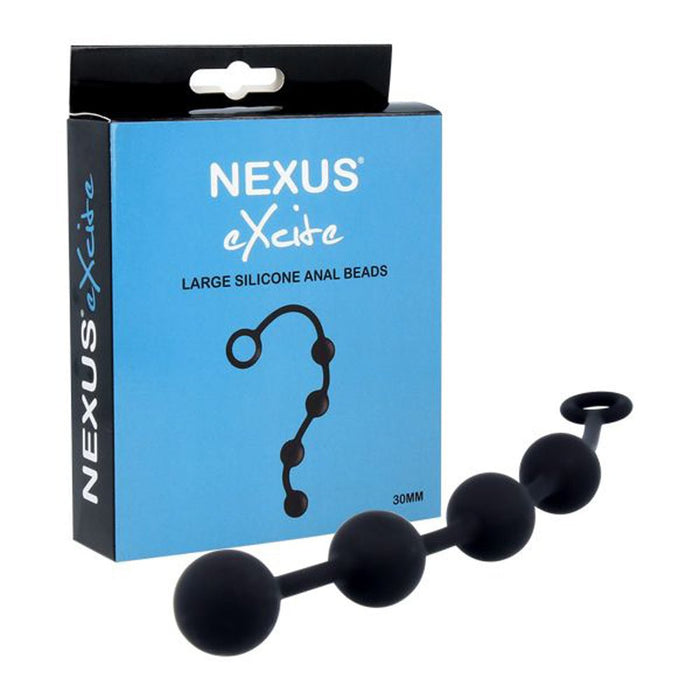 Nexus Excite Anal Beads Silicone Large Black - SexToy.com