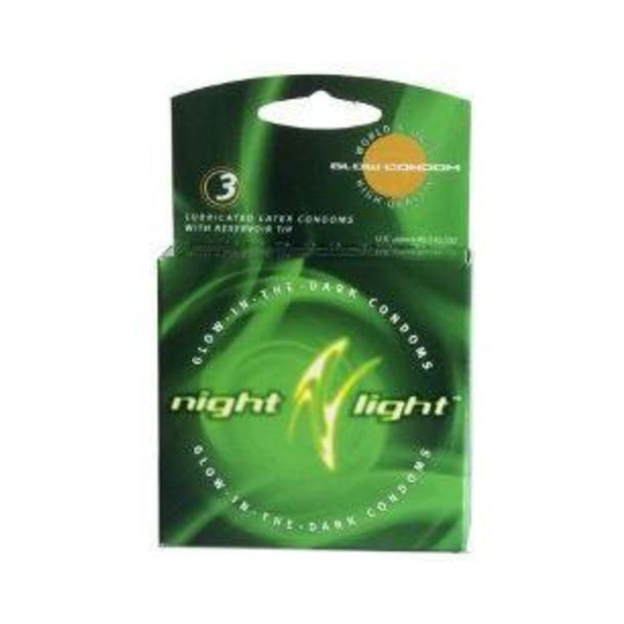 Night Light Glow-in-the-dark Condoms (3 Pack) | SexToy.com