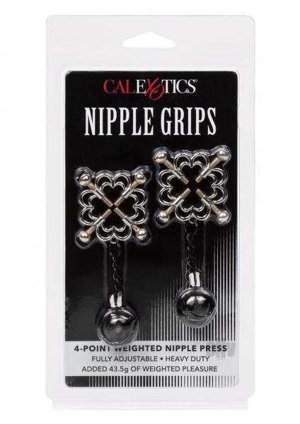 Nipple Grips 4-point Weighted Nipple Press - Silver | SexToy.com