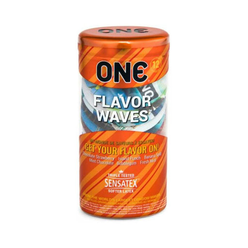 One Flavor Waves Condoms Assorted Flavor 12-pack - SexToy.com