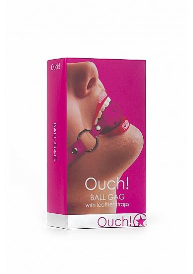 Ouch Gag Ball Leather Straps O/S | SexToy.com