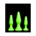 Ouch! Glow Butt Plug Set - Glow In The Dark - Green | SexToy.com