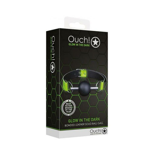 Ouch! Glow Solid Ball Gag - Glow In The Dark - Green | SexToy.com