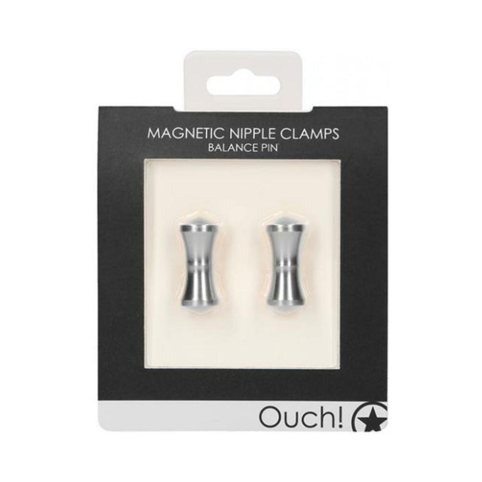 Ouch Magnetic Nipple Clamps - Balance Pin - Silver | SexToy.com