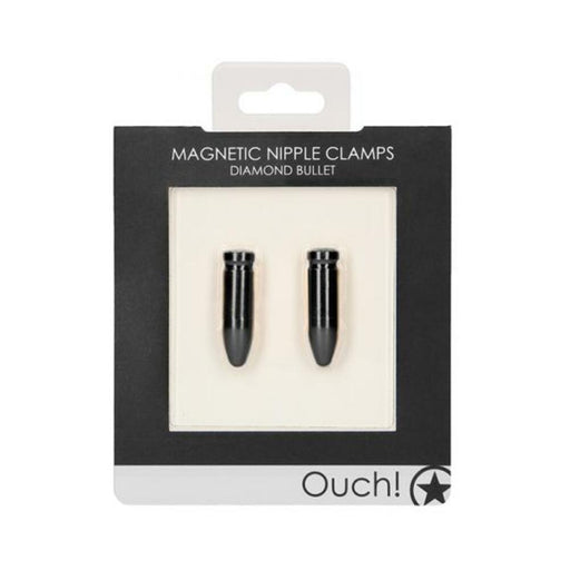 Ouch Magnetic Nipple Clamps - Diamond Bullet - Black | SexToy.com