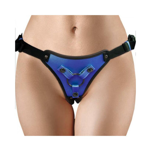 Ouch! Metallic Strap-on Harness Metallic Blue - SexToy.com