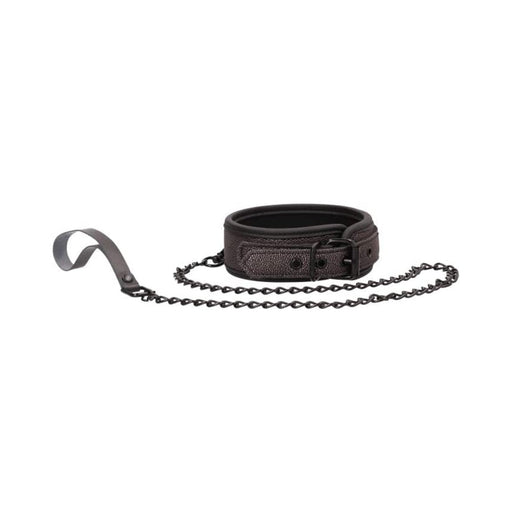 Ouch! Ouch - Elegant Collar With Leash - Titanium Grey | SexToy.com