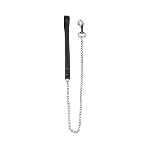 Ouch! Pain - Grain Leather Chain Leash With Classic Handle | SexToy.com