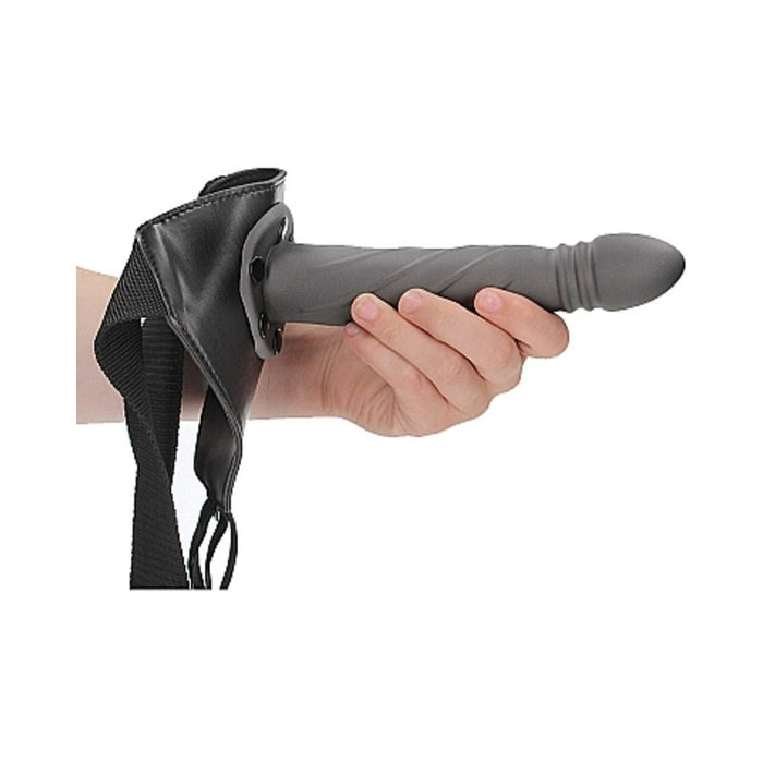 Ouch! Twisted Hollow Strap-on 8 In. Gunmetal Gray - SexToy.com