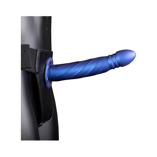 Ouch! Twisted Hollow Strap-on 8 In. Metallic Blue | SexToy.com