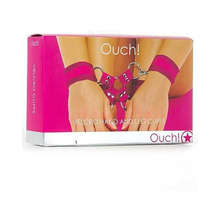 Ouch Velcro Hand/leg Cuffs Pink - SexToy.com