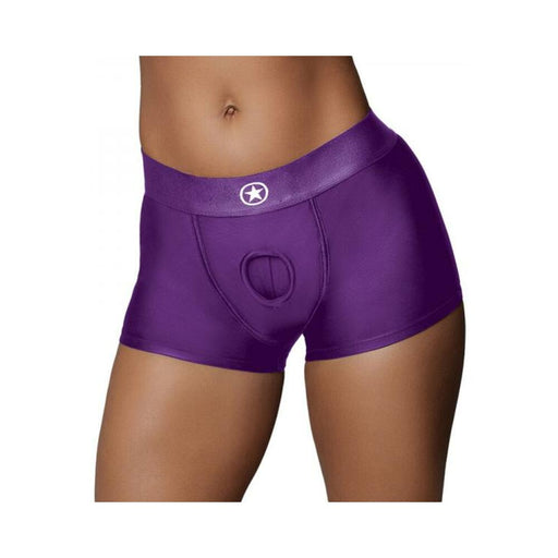 Ouch! Vibrating Strap-on Boxer Purple M/l - SexToy.com