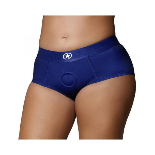 Ouch! Vibrating Strap-on Brief Royal Blue Xl/xxl - SexToy.com