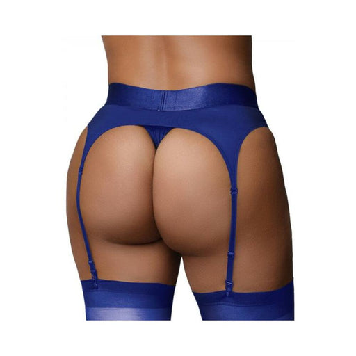 Ouch! Vibrating Strap-on Thong With Adjustable Garters Royal Blue Xl/xxl - SexToy.com