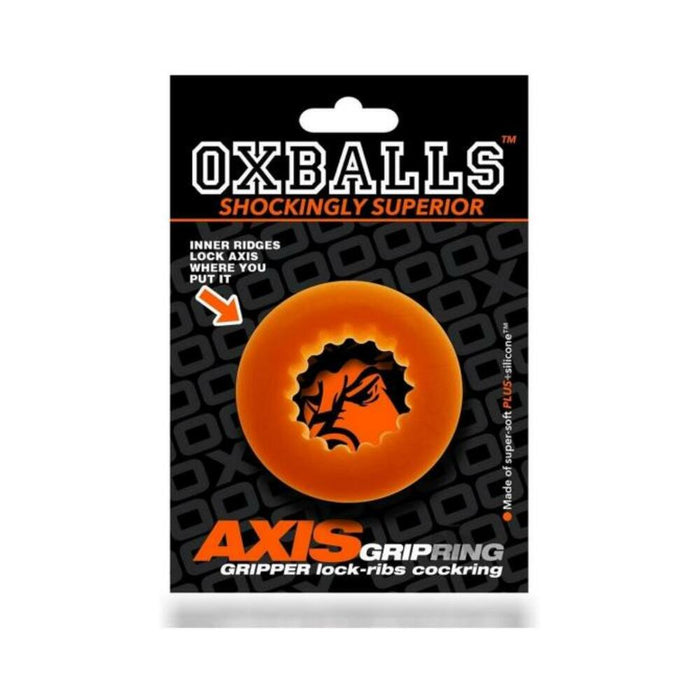 Oxballs Axis Rib Griphold Cockring Orange Ice | SexToy.com
