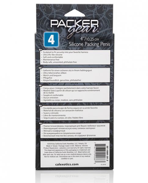 Packer Gear 4 inches Silicone Penis Packing Black | SexToy.com