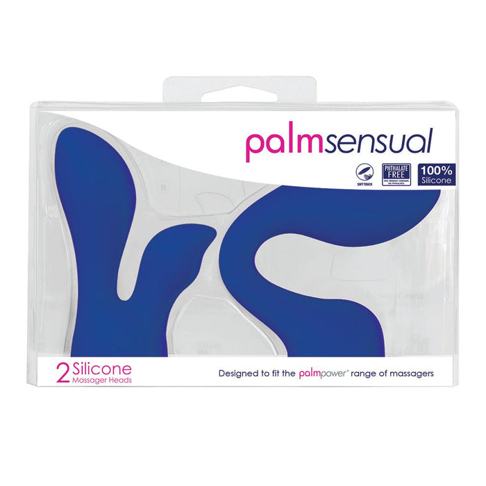Palmpower Palmsensual Attachments 2-piece Silicone Massager Heads Blue - SexToy.com