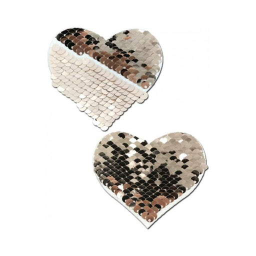 Pastease Color Changing Flip Sequins Heart Rose Gold O/S - SexToy.com