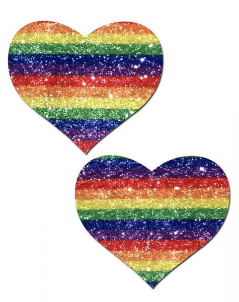 Pastease Glitter Rainbow Heart Pasties | SexToy.com