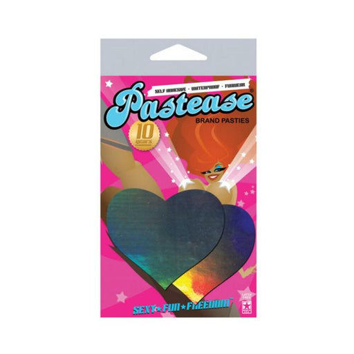 Pastease Hologram Heart Silver Pasties O/S - SexToy.com