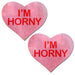 Pastease I'm Horny Heart Pasties Pink Red O/S | SexToy.com