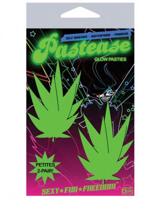 Pastease Petites Glow in the Dark Leaf O/S 2 Pack | SexToy.com
