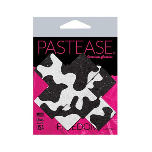 Pastease Premium Plus X Cow Print Cross - Black/white O/s - SexToy.com