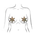 Pastease Sheriff Star: Glittering Golden Sheriff's Badge Nipple Pasties | SexToy.com