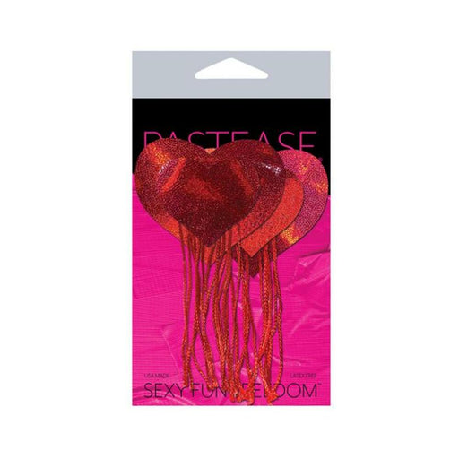 Pastease Tassel Holographic Heart - Red O/s - SexToy.com