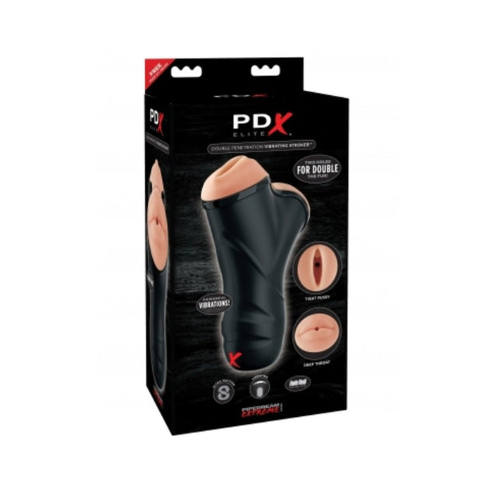 Pdx Elite Double Penetration Vibrating Stroker | SexToy.com