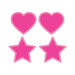 Peekaboos Glow In The Dark Hearts & Stars - Hot Pink 2 Pairs - SexToy.com