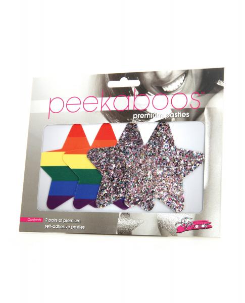 Peekaboos Pride Rainbow Glitter Stars - Pack Of 2 | SexToy.com