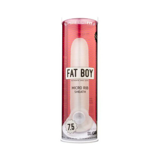 Perfect Fit Fat Boy Micro Ribbed Sheath 7.5in Clear - SexToy.com