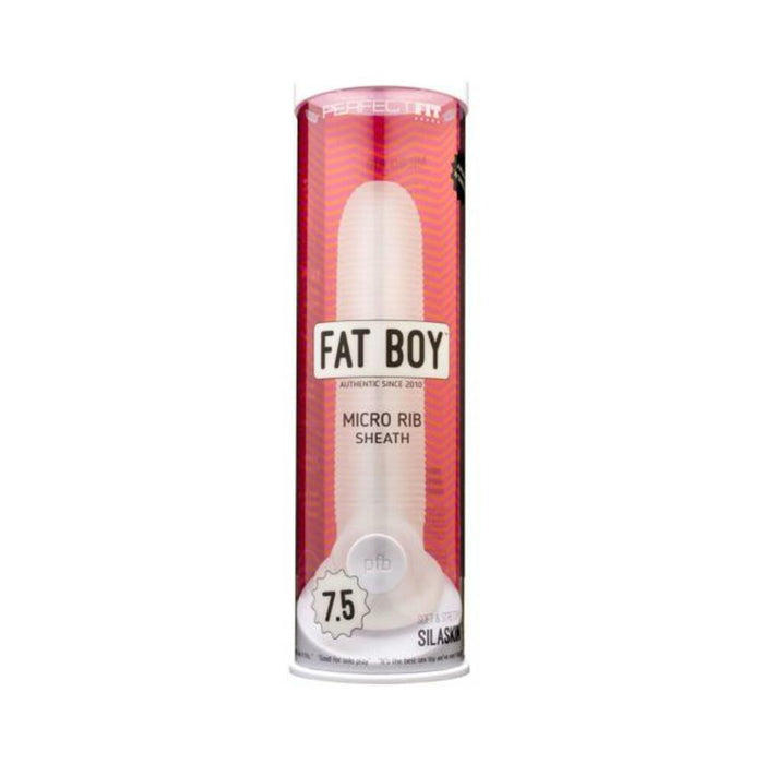 Perfect Fit Fat Boy Micro Ribbed Sheath 7.5in Clear - SexToy.com