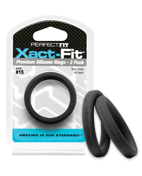 Perfect Fit Xact Fit #15 - Black Pack of 2 - SexToy.com